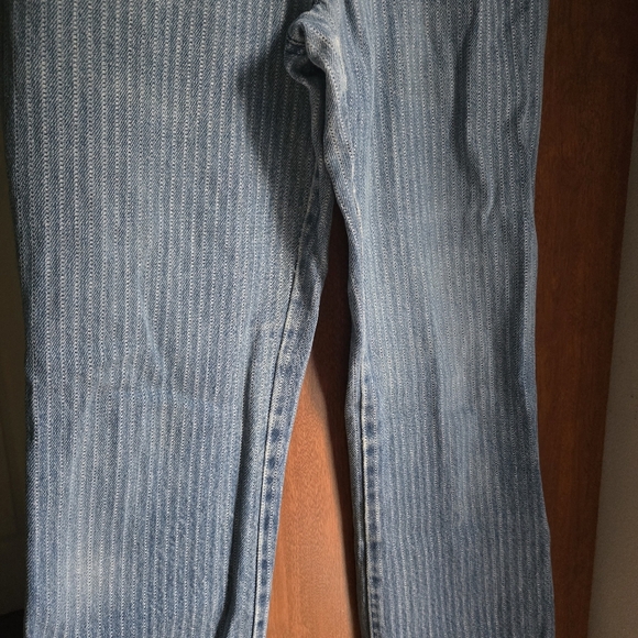 Vintage Chic Blue Striped Straight Leg Jeans - Picture 5 of 5